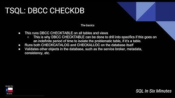 TSQL: DBCC CHECKDB Part I
