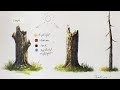 How to paint tree stump with acyrlic