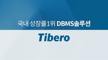 [TmaxTibero] 모든게 완벽한 국산DBMS, Tibero를 도입하여 혁신을 경험해보세요.