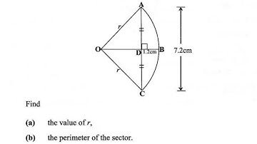 Arc Length & Perimeter - Sector Area, Examples, Radians - Additional Math 2017 Exam Question
