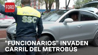 CDMX: Detienen vehículo de lujo sin placa y en el carril del Metrobús - Las Noticias