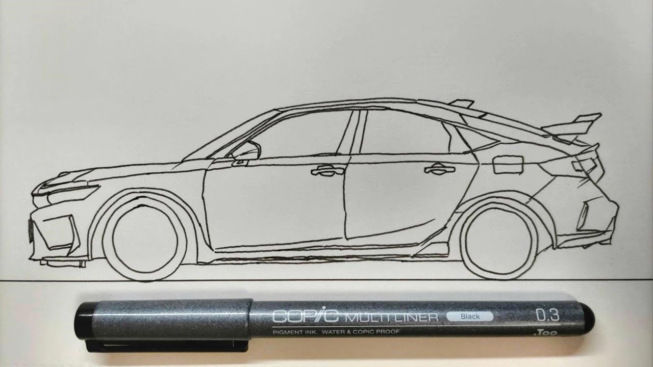 How to Draw 『HONDA CIVIC TYPE-R FL5』 - YouTube