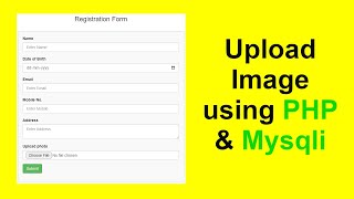 How to upload image using PHP & Mysqli || Upload image in PHP