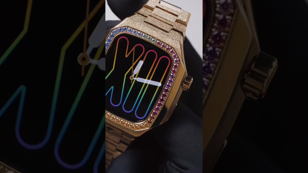 The Apple Watch Case “EVD - Rainbow” in 18K Gold