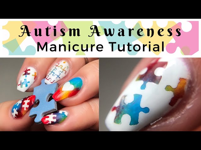 Autism Awareness Batman Style Logo Nail Decals