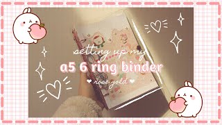 ♡ setting up my a5 six ring binder ♡ ღ 𝓇𝑜𝓈𝑒 𝑔𝑜𝓁𝒹 ღ