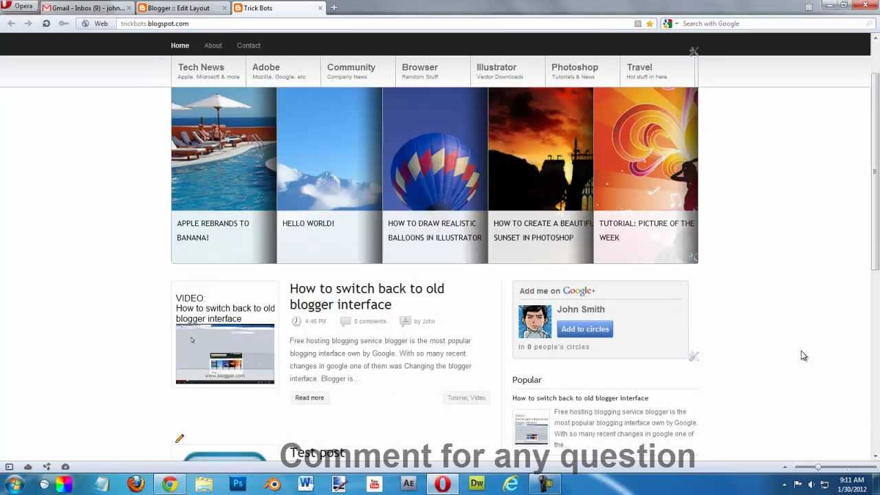 Get your Google Plus widget for blogger YouTube