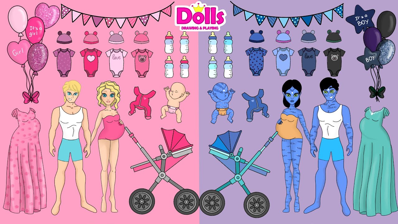 paper-dolls-family-dress-up-newborn-care-paper-craft-diy-youtube
