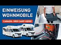 Einweisung in die Wohnmobile der Serien Canada & Camp bei Ahorn Camp