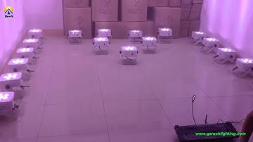 DMX model show Rechargeable battery powered & wireless DMX LED uplighting 615W RGBAW 5in1 color