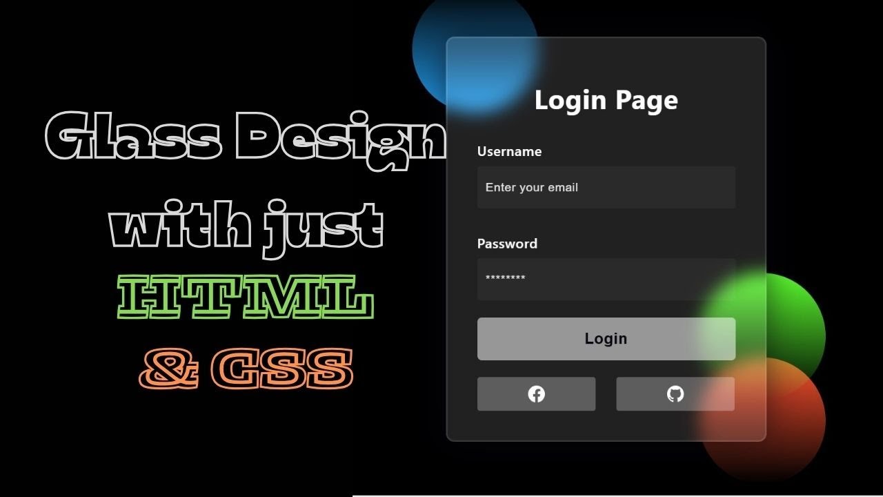 Login form Glass Design with HTML and CSS