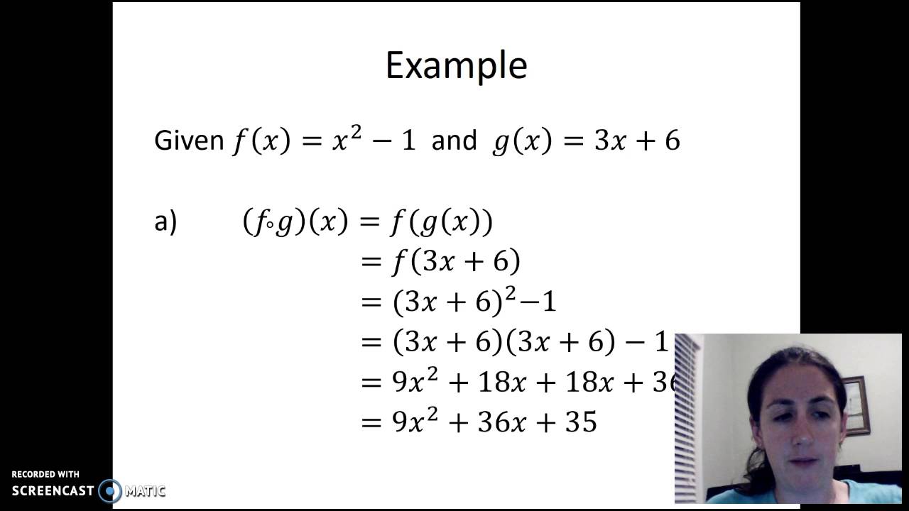 Section 1 8 combinations of functions the composite function youtube