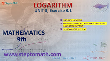 Math 9th Class -9th Math Unit 3 Logarithm, Exercise 3.1, Scientific Notation