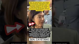 Pia Cayetano on New Senate Leadership: “Common Sense, ’Di Ba?”