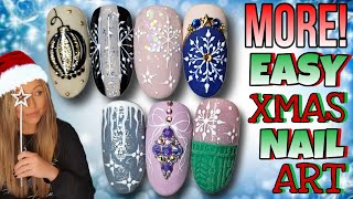 🎄 Easy Christmas Nail Art Compilation | Snowflake Sweater Bauble Xmas Nails | Beginners | Miss Jo&#39;s