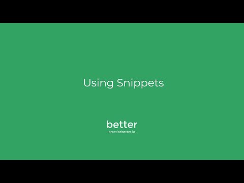 Using Snippets