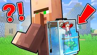 JJ and Mikey Built a TINY POOL inside Villager’s Backpack in Minecraft (Maizen)