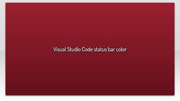 Visual Studio Code status bar color