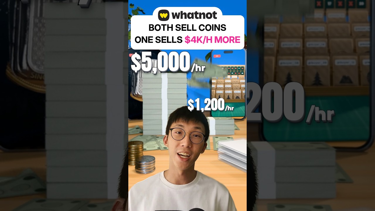 Two coin sellers, same stats, four times the sales per hour