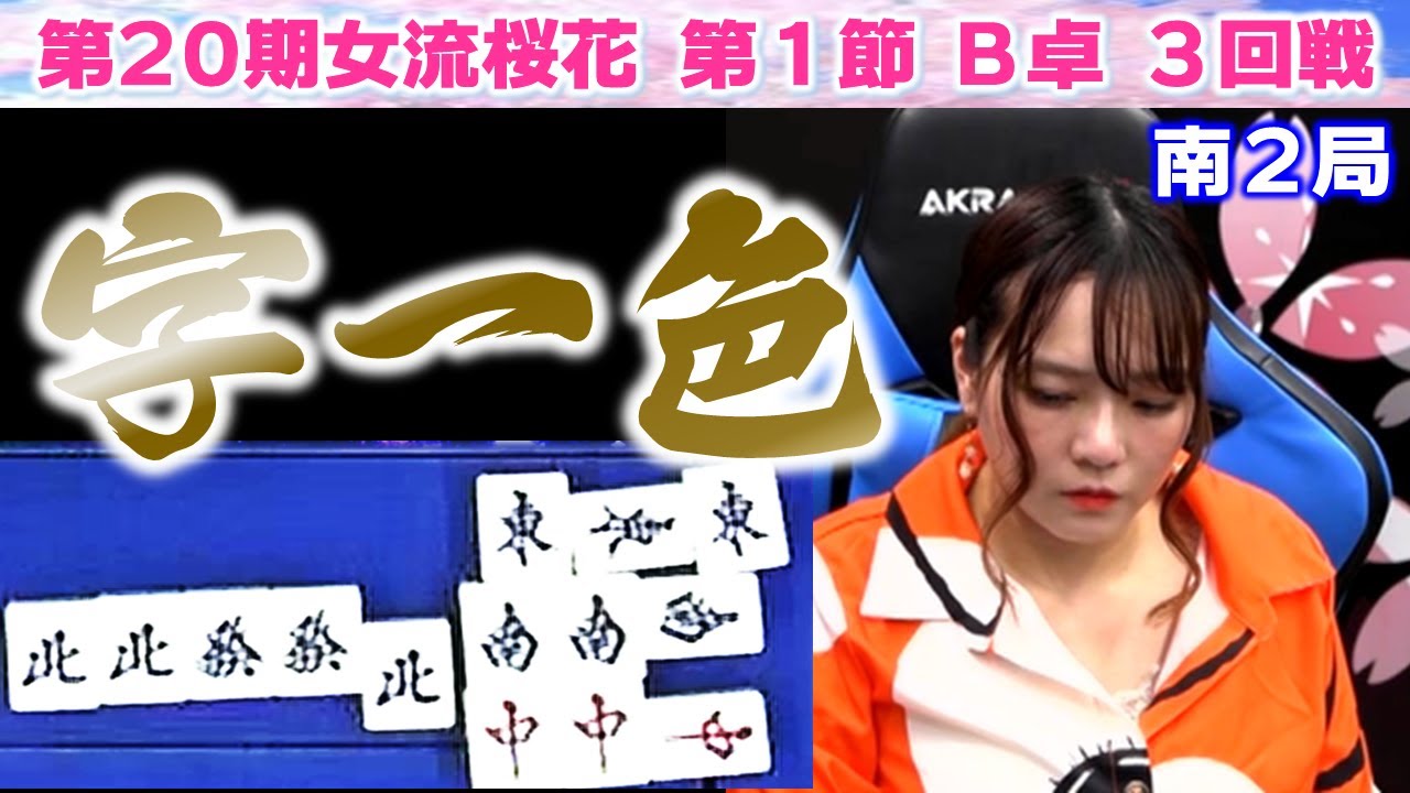【麻雀】第20期女流桜花Aリーグ第１節B卓３回戦