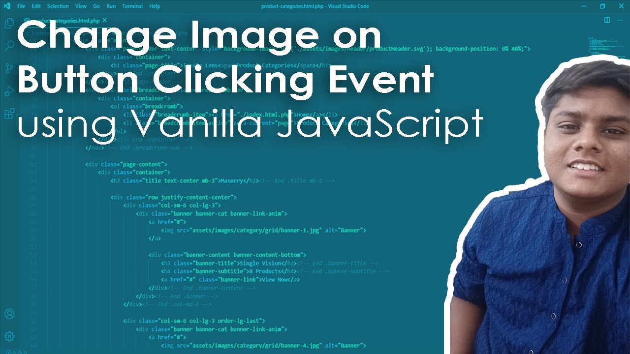 Create a Change Image functionality on Button Click using Vanilla JS. Complete tutorial | Code Grind - YouTube Create A Change Image Functionality On Button Click Using Vanilla Js. Complete Tutorial | Code Grind - Youtube