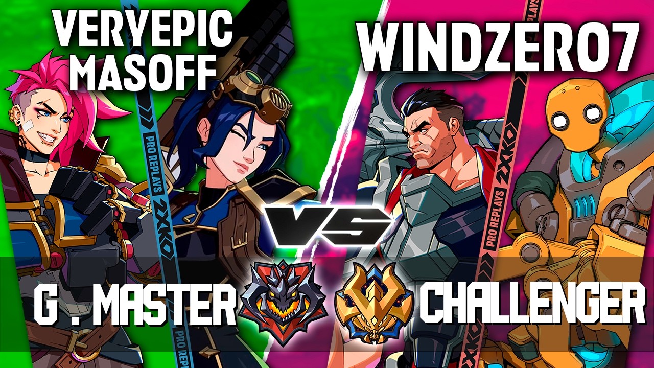2XKO ▰ VERYEPIC-MASOFF (Caitlyn-Vi) vs WINDZERO7 (Darius-Blitzcrank) ▰ 2XKO Pro level replays