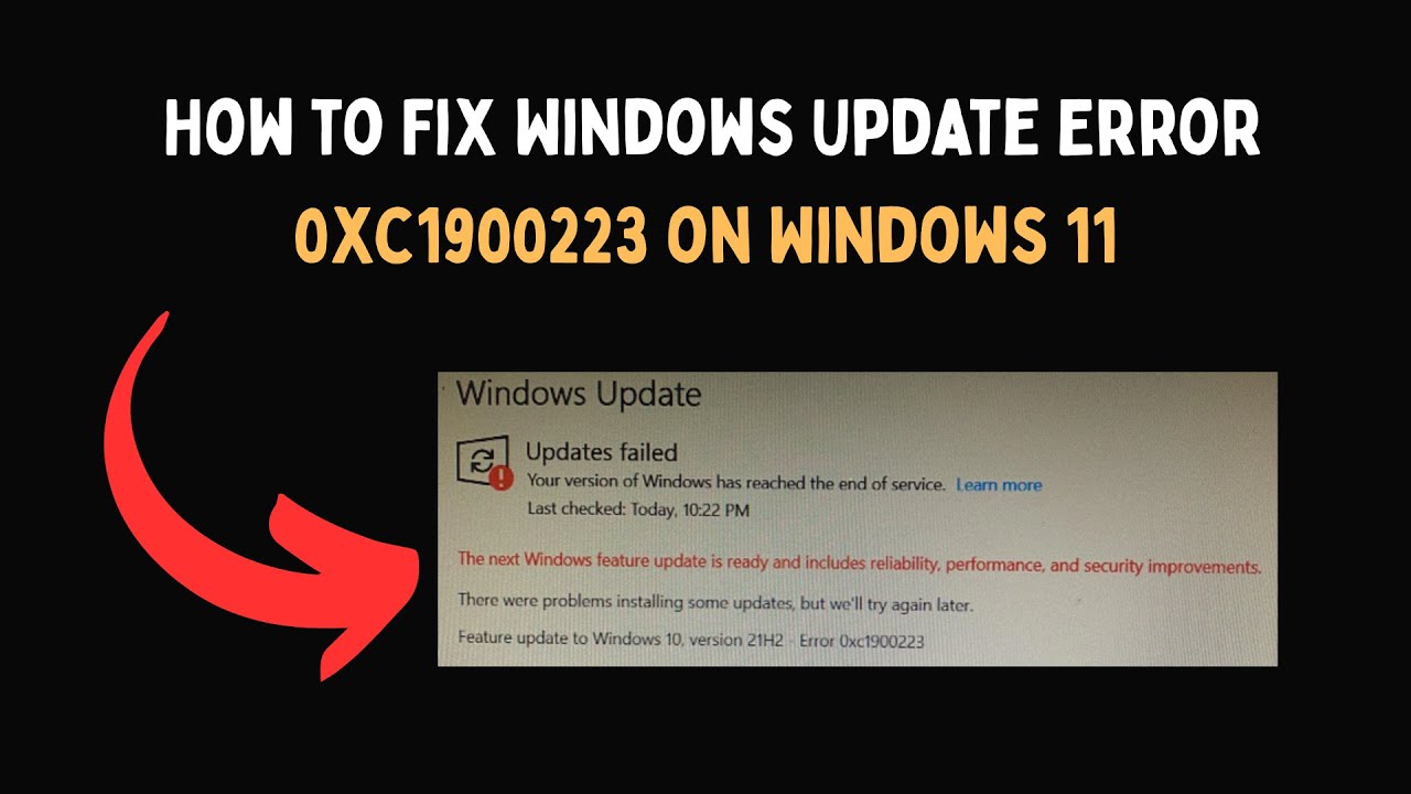 How to Fix Windows Update Error 0xc1900223 on Windows 11 - YouTube