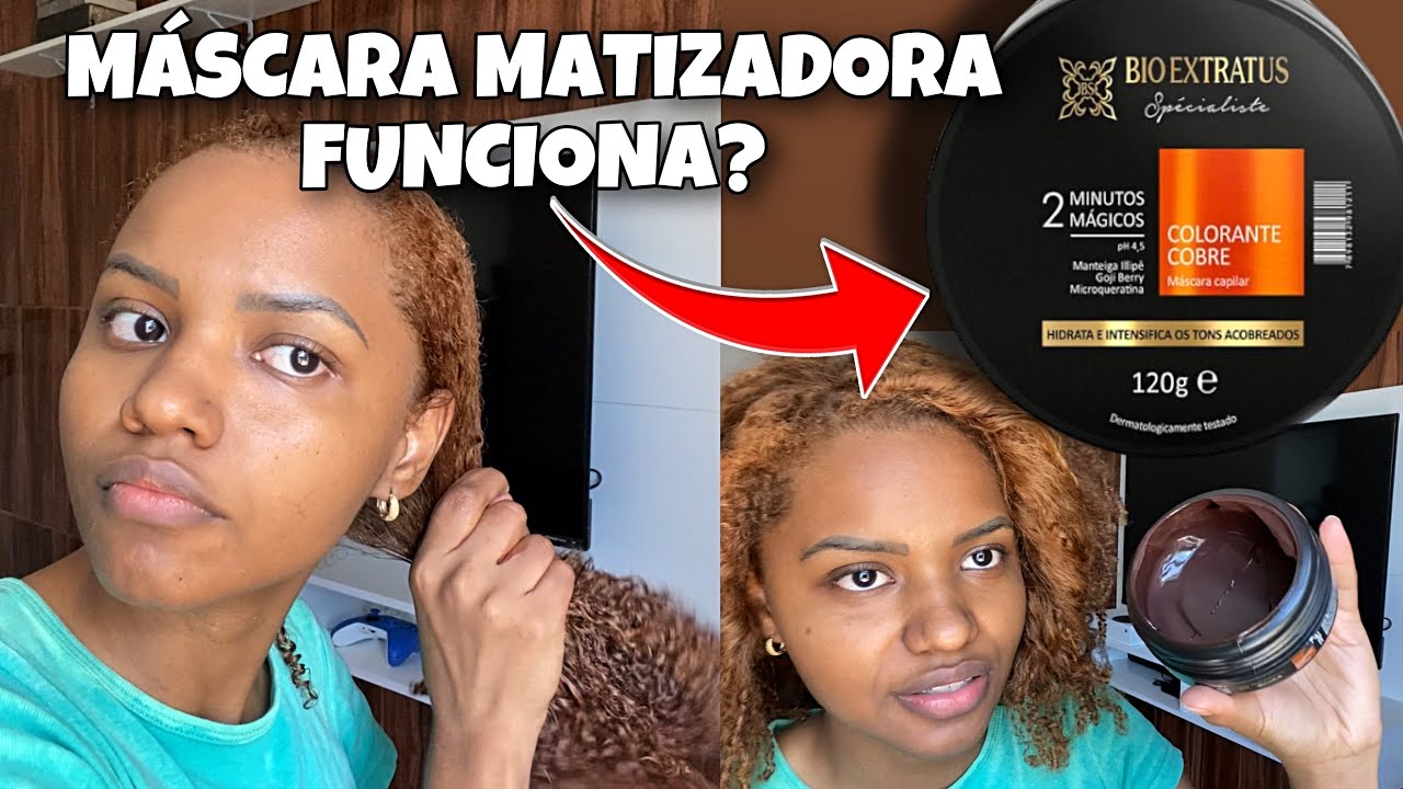 MÁSCARA MATIZADORA BIO EXTRATUS - COBRE | RESENHA CABELO CRESPO - YouTube