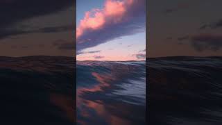 Ocean wave crashing at sunrise 🌅 🌊 #ocean #sunrise #goodmorning #dawn #colorful #peaceful #calming