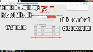 Login Page Mikrotik | Template Hotspot Mikrotik Tema 17 Agustus