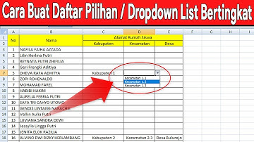 cara buat daftar pilihan atau drop down list bertingkat di excel