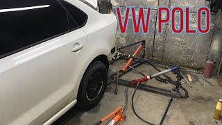 Volkswagen polo ремонт задка, после отбойника.