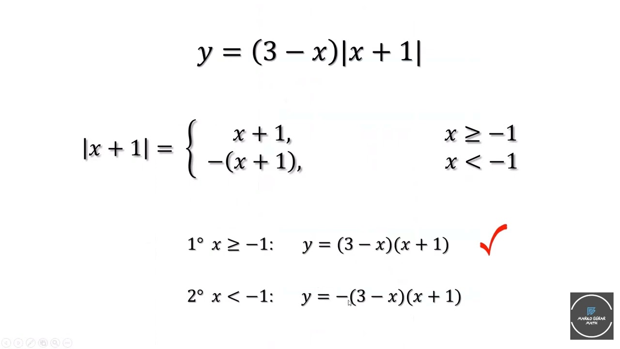 Kvadratna funkcija sa apsolutnom zagradom - Primer 2