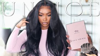THE SLEEK LOOK🔥How to apply UNICE NEW WEAR GO  WIG FOR BEGINNERS + PRE-CUT LACE |  RE'BIANASYMONE
