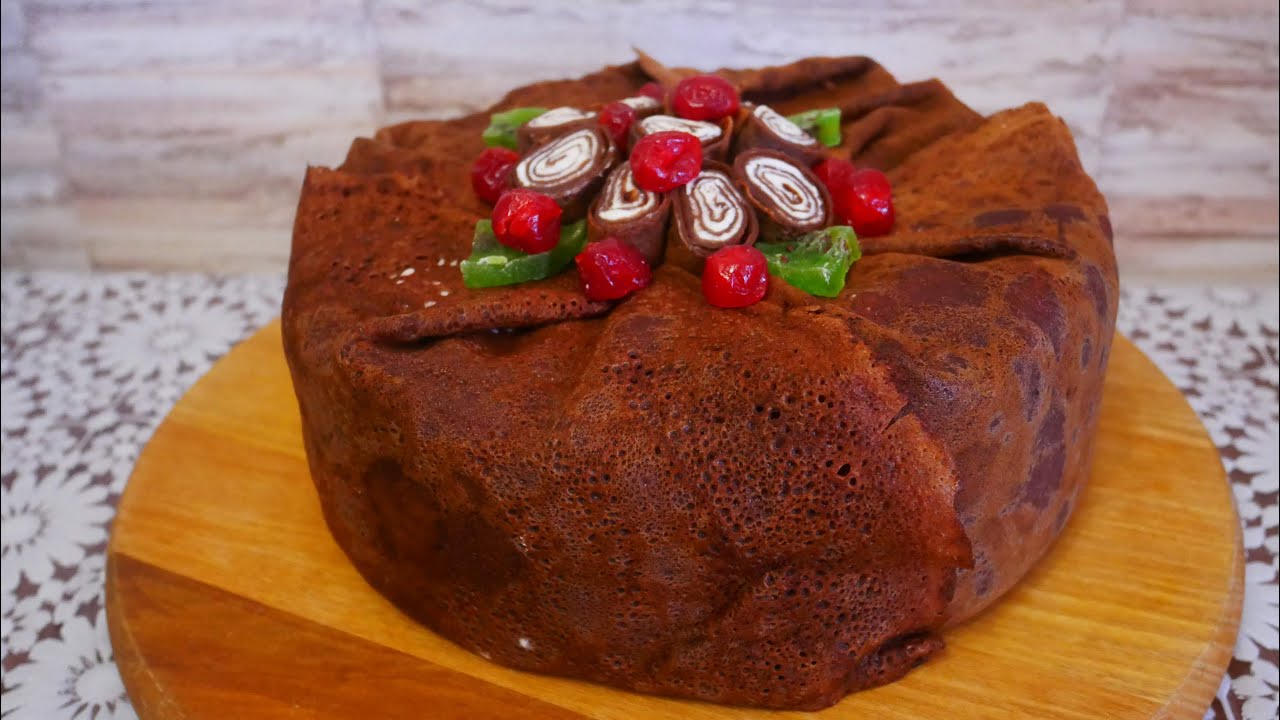 Блинный торт со сметанным кремом: пошаговый рецепт с фото