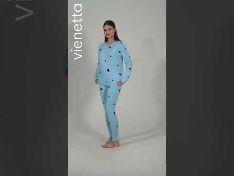 Купить Домашній жіночий комплект з довгим рукавом VIENETTA 4040421985 в Украина в Lingerie.ua - Одяг для дому та відпочинку, Відео 1