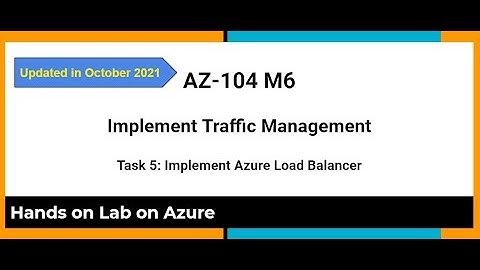 AZ 104 M6 Implement Traffic Management  Task 5 Implement Azure Load Balancer