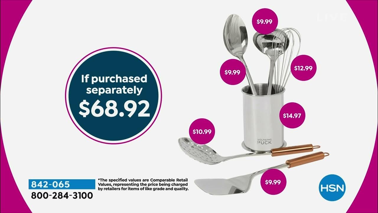 Wolfgang Puck 6piece Stainless Steel Utensil Set with St 