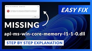 api-ms-win-core-memory-l1-1-0.dll Error Windows 11 | 2 Ways To FIX | 2021