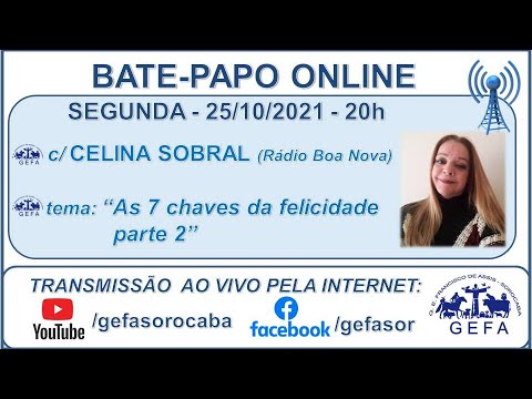 Assista: Bate-papo online - C/ CELINA SOBRAL (25/10/2021)