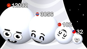 SNOW ROLL.IO: Level Up Balls, ASMR Gameplay (Freeplay, Max Level)