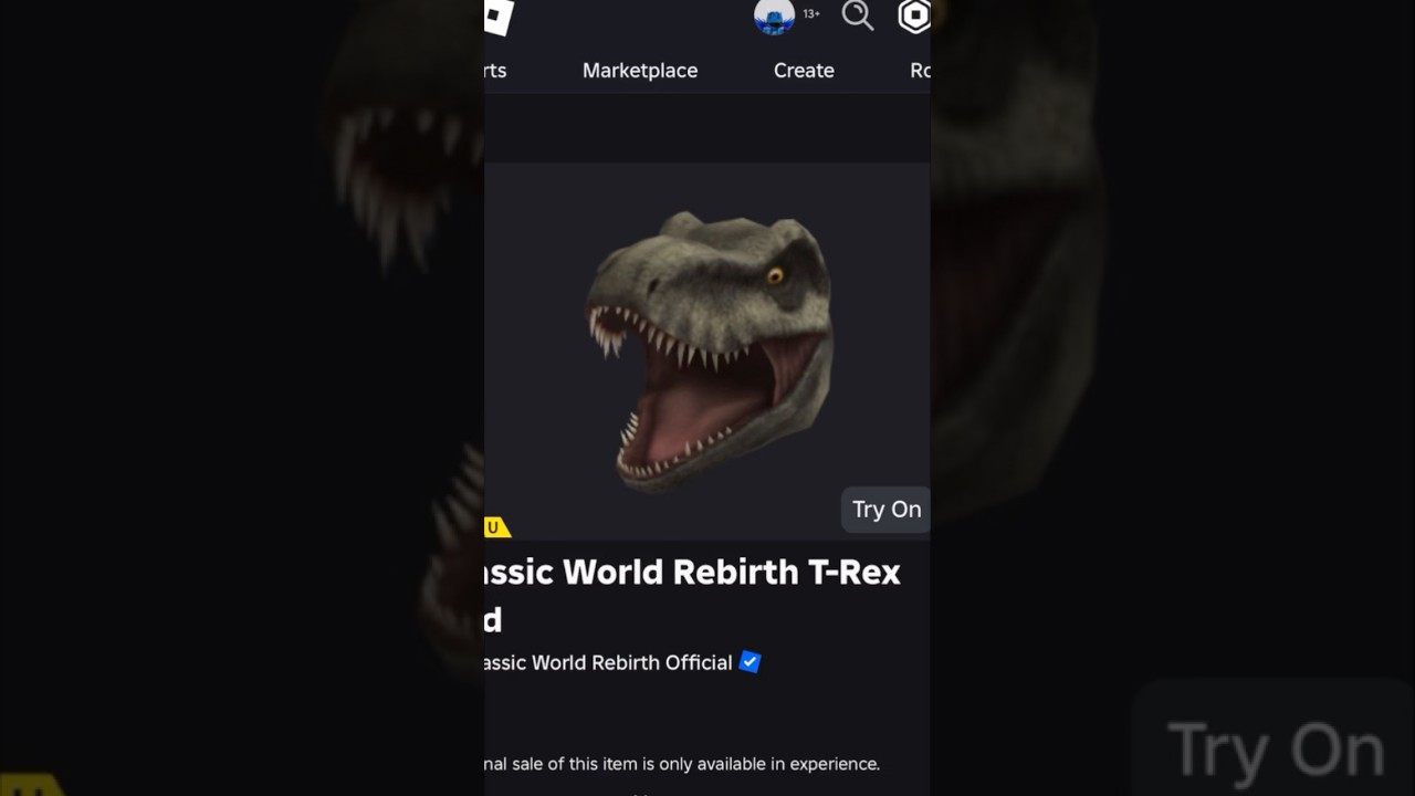 ( Limited UGC Item ) How To Get Jurassic World Rebirth T-Rex Head ROBLOX ( 2025 ) DeanOfficial YT