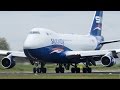 HARD BOEING 747 LANDING - B747 hammering down on the RUNWAY