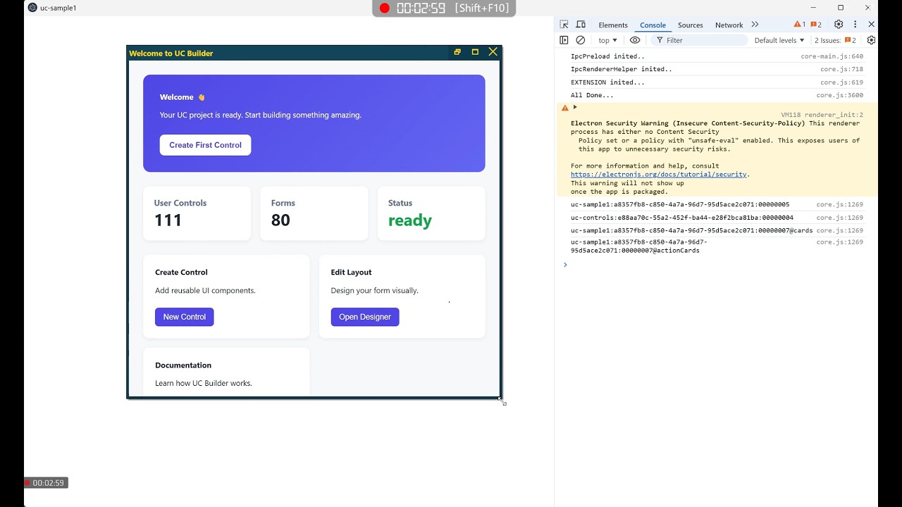 Quick Introduction to uc-dev, uc-runtime & uc-controls | Build & Run a ...