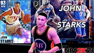 DIAMOND JOHN STARKS GAMEPLAY!! 3 AND D PG/SG THAT&#39;S DEFINITELY NOT WORTH THE MT IN NBA 2k21 MY TEAM!