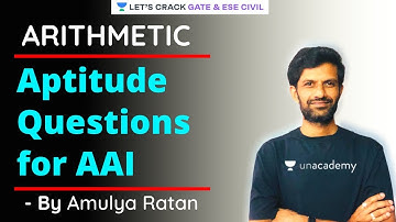 Aptitude Questions for AAI | Arithmetic | GATE/ESE 2021 Exam Preparation | Amulya Ratan