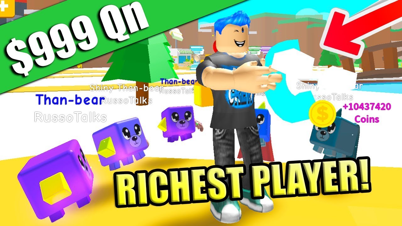 Wow It S The Richest Player You Ve Ever Seen In Magnet Simulator - new i got the rarest mythic pet in blob simulator and its overpowered roblox