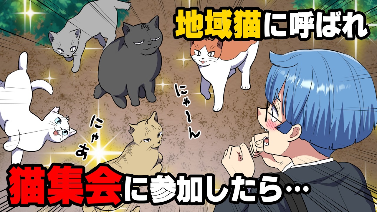 【漫画】「...え！？」地域猫に誘われて猫の集会所に辿り着いたら、そこはクラスの大ヤンキーのアイツの家の裏で...！？→「あ？お前...」終わった...