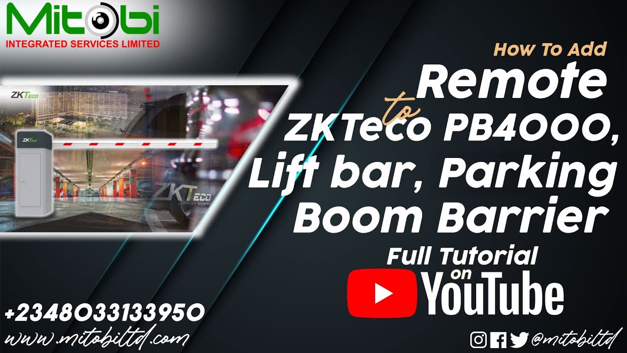 How to Configure Remote on ZKTeco PB4000 Boom Barrier Series ZKTeco