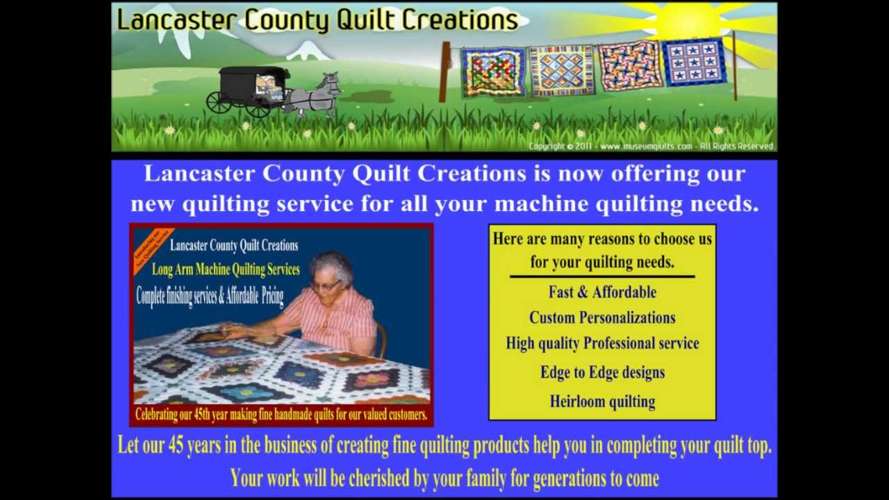 Lancaster County Quilt Creations Quilting Service for finishing your